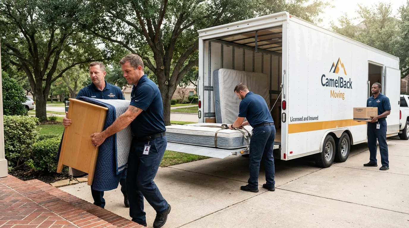 Crew loading residential truck for cross-state move from Short Hills, NJ